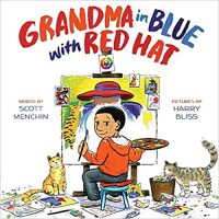 Grandma in Blue with Red Hat by Scott Menchin